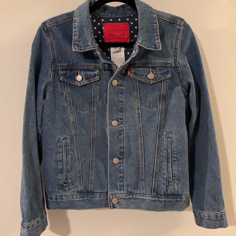 Levi’s x Target denim jacket with polka dot interior